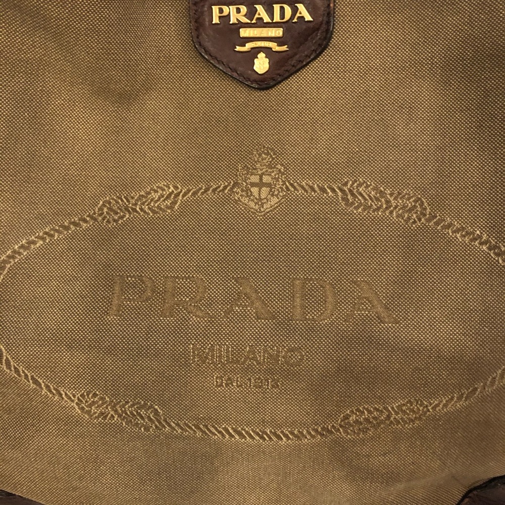 💯% AUTHENTIC PRADA Canapa Jacquard Logo Hobo - Picture 5 of 8